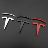 适用Tesla特斯拉logo金属车贴 改装车身贴标侧标3D个性创意车尾标