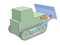 推土机铲刀控制机构动作原理，非标机械设备原理动画视频分享 (225播放)